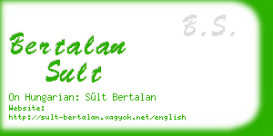 bertalan sult business card
